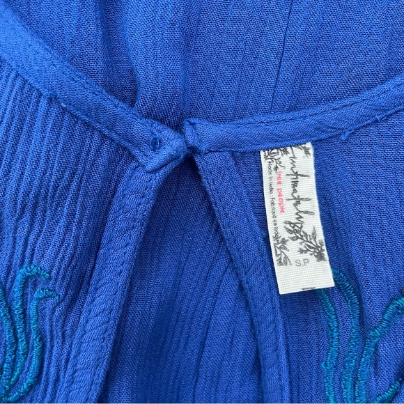 Free People Indigo Floral Embroidered Dress - Picture 4 of 4